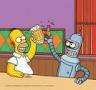 Homer y Bender discuten sobre el exploit